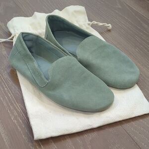 Poppy Barley Green Suede Slippers 8.5